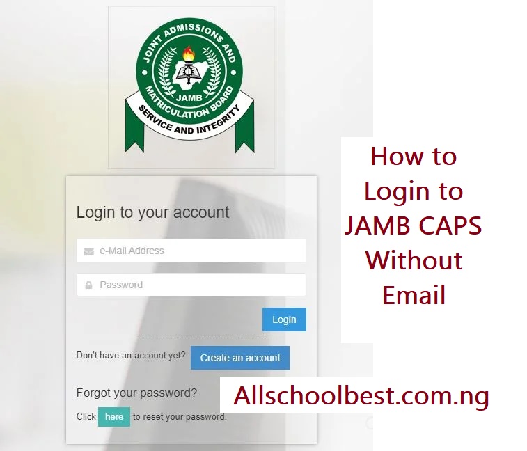 How to Login to JAMB CAPS Without Email